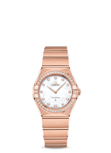 Omega Constellation Manhattan 28 Quartz Sedna Gold / MOP / Diamond